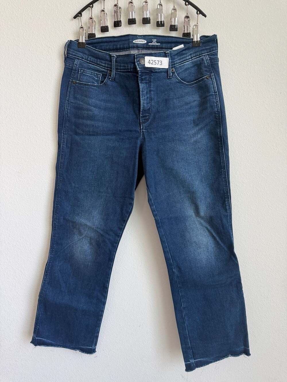 Old Navy Flare Ankle High Rise Slim Pockets Jeans Women's Size 10 Dark Wash
